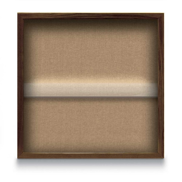 Outdoor Enclosed Combo Board, 48"x36", Satin Frame/White Porc & Amethyst